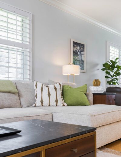 Bright and stylish living room with modern furniture and natural light.